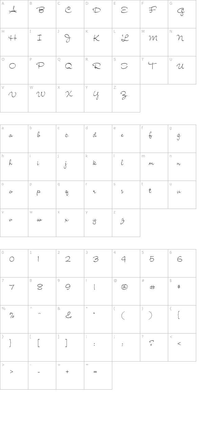 WendyLP-Light character map