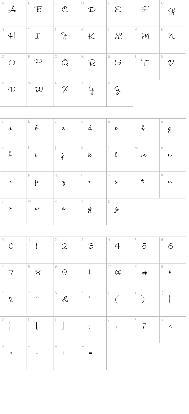 WendyLPStd-Medium character map