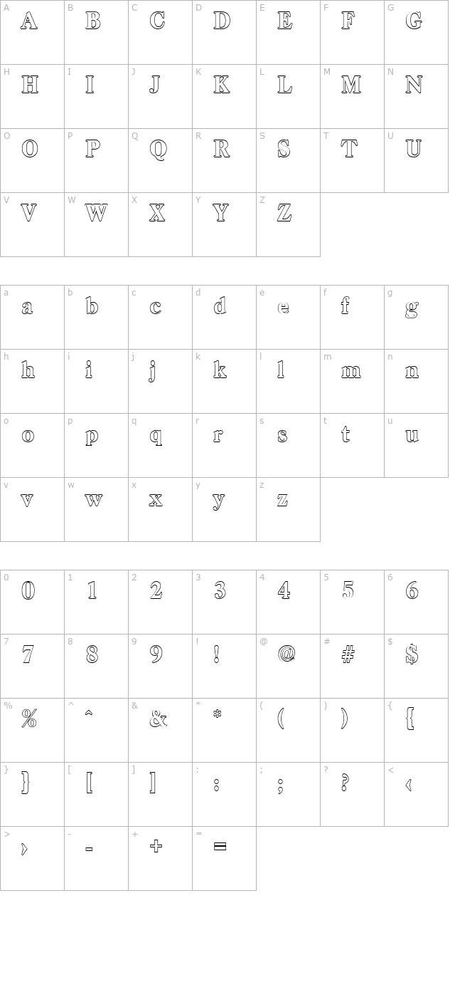 wesleybeckeroutline-extrabold-regular character map