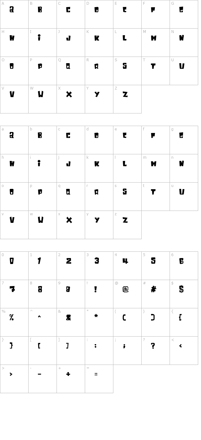 westate character map