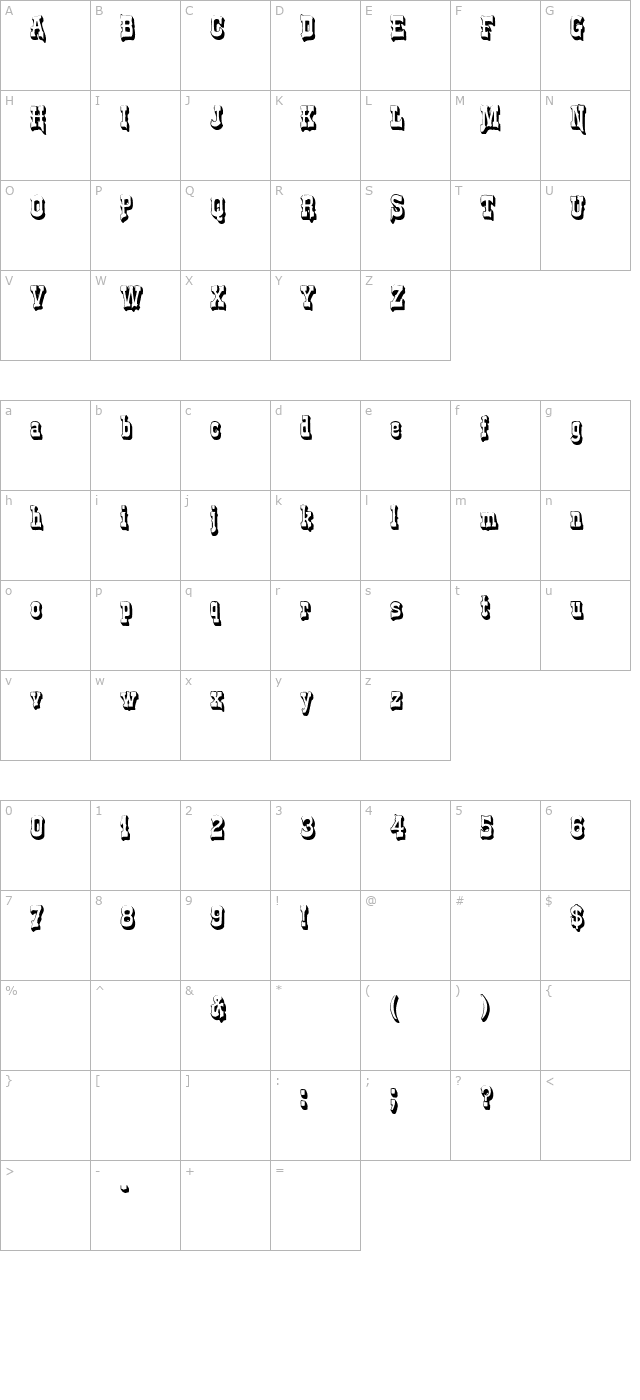 WesternShadow character map