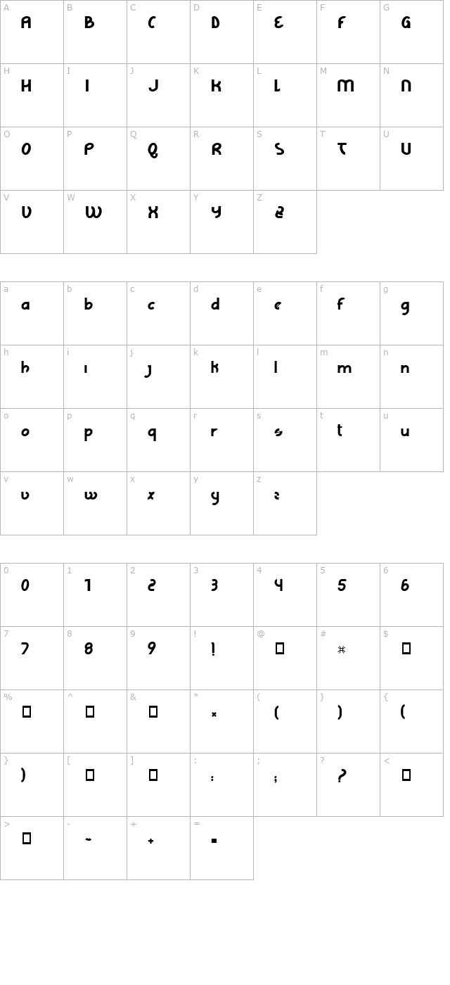 WFF Lage Grafica character map