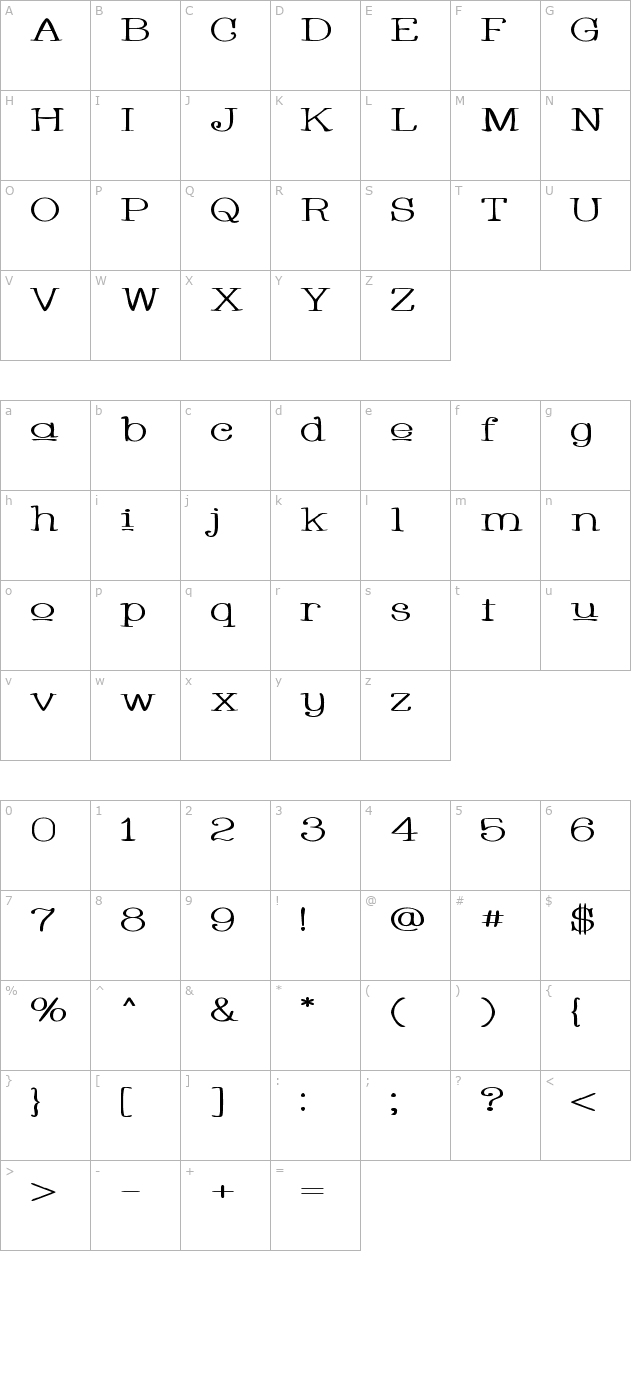 whackadoo-upper-wide character map