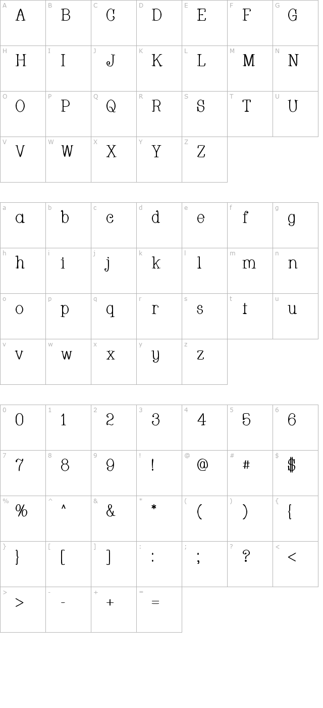 Whackadoo character map