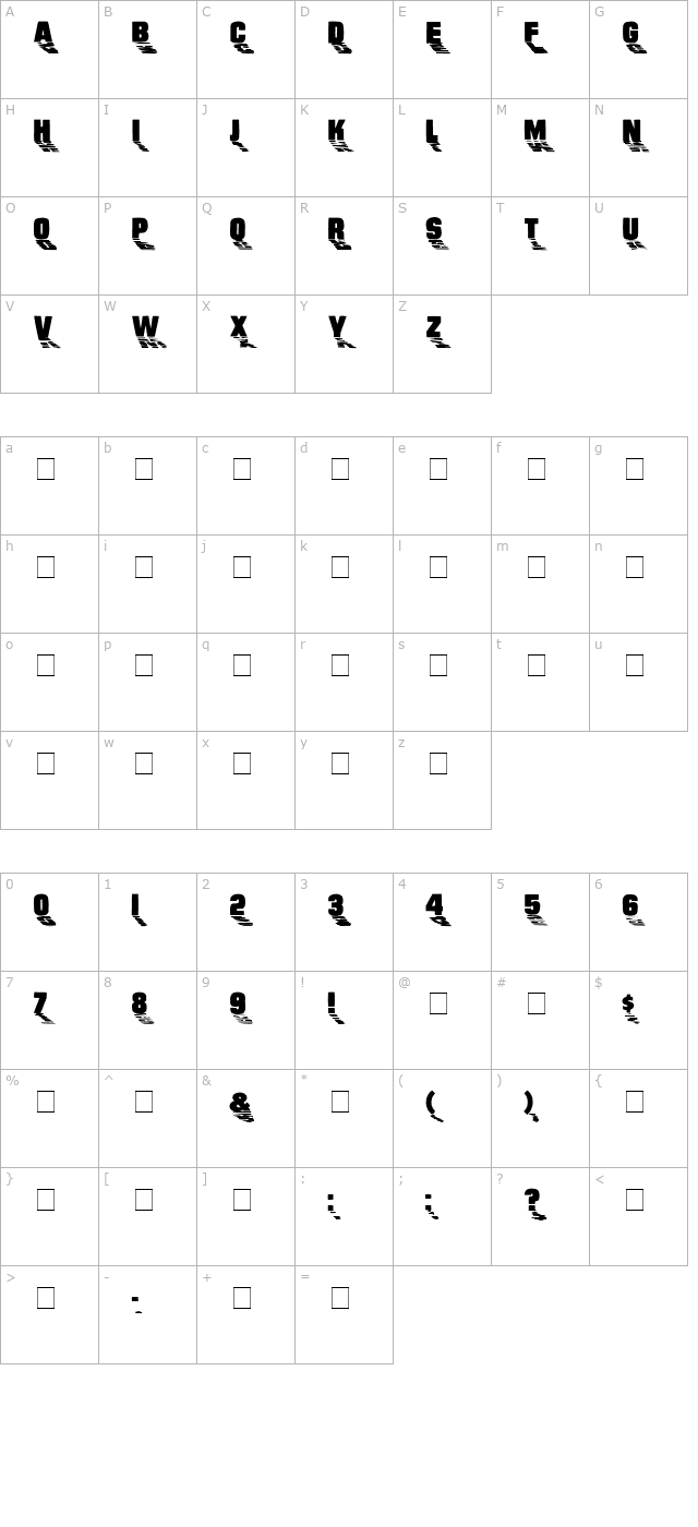 wharmby-medium character map