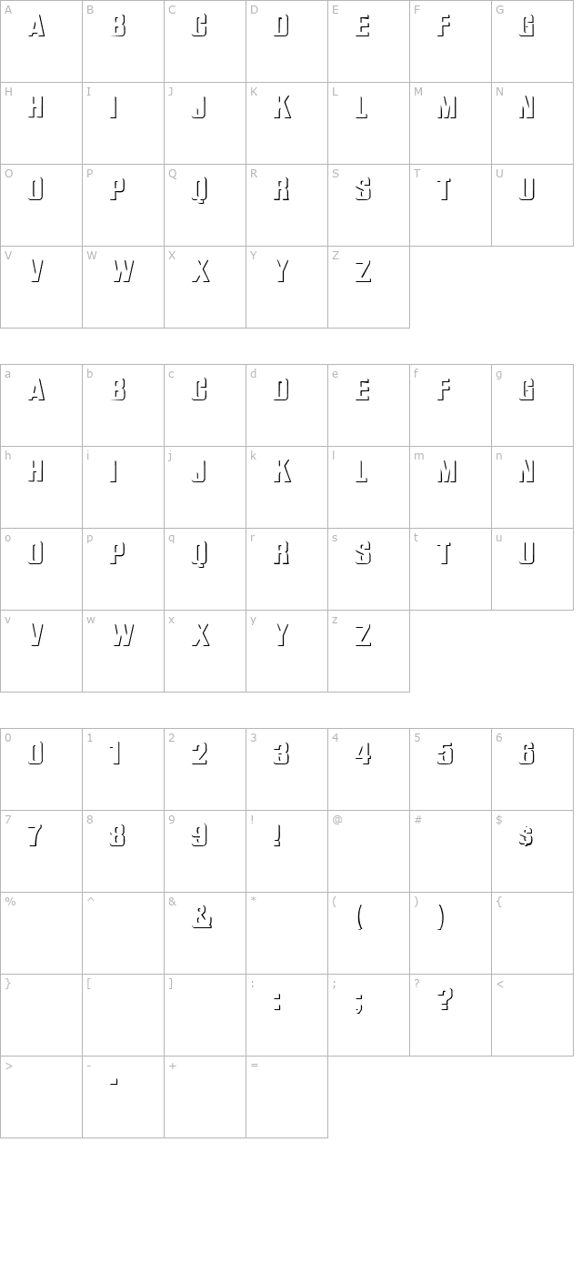 WhatA Regular character map