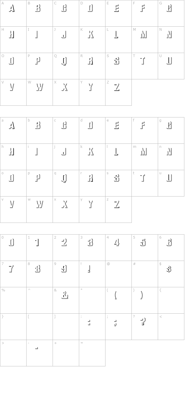 whata-relief-hollow character map