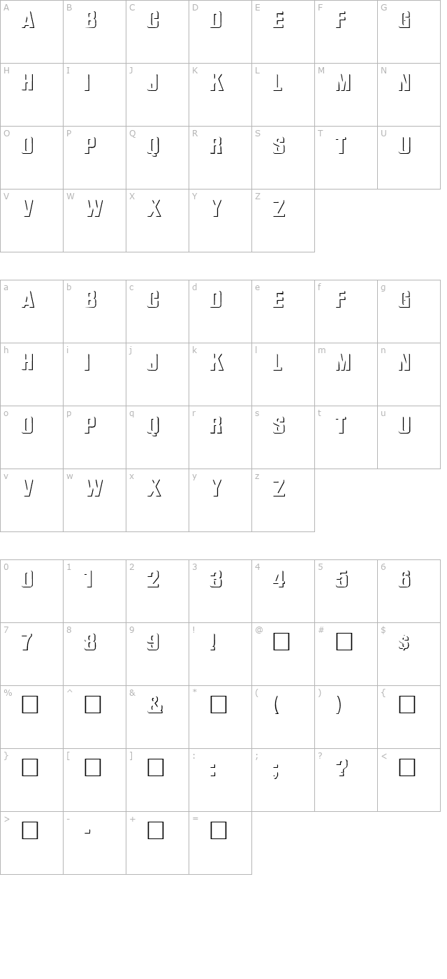 whata-relief-regular character map