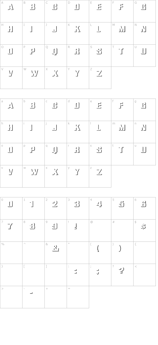 WhatA-Relief Wd character map