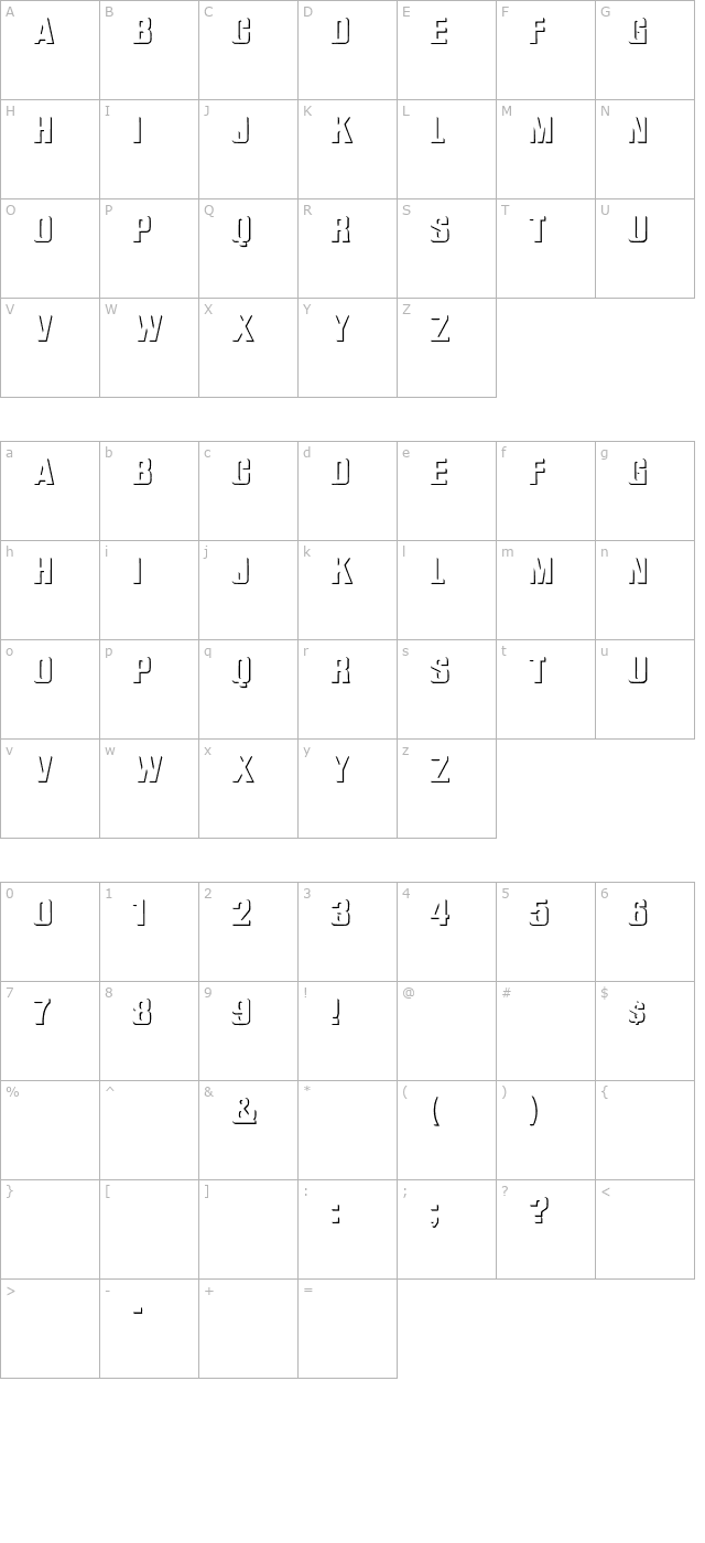 WhatA-Relief character map