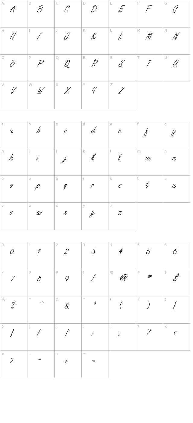 WhisperWrite Medium character map