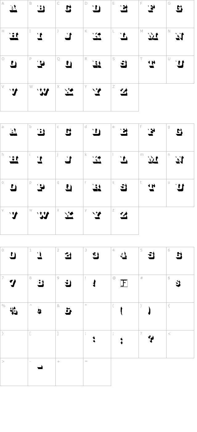 white-bold character map