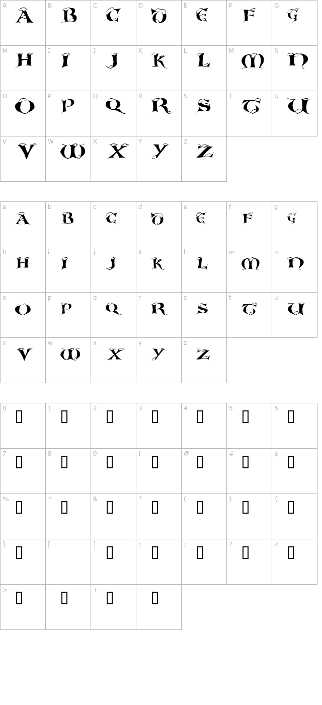 White Christmas character map