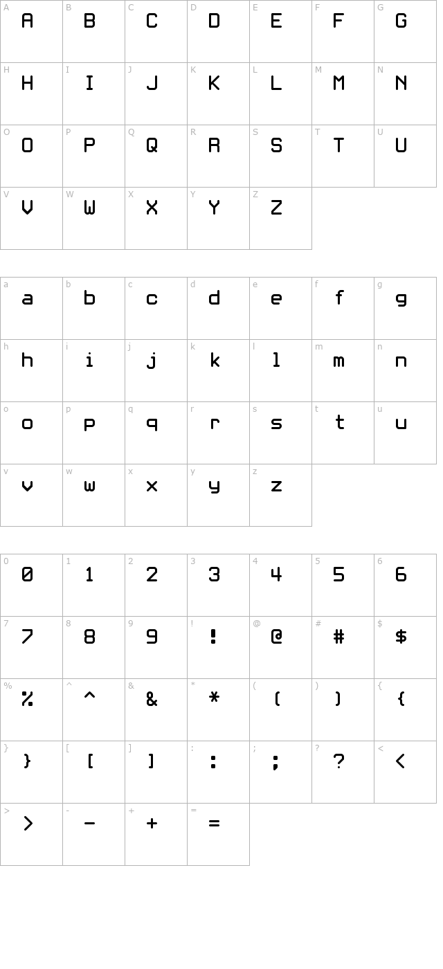 White Rabbit character map