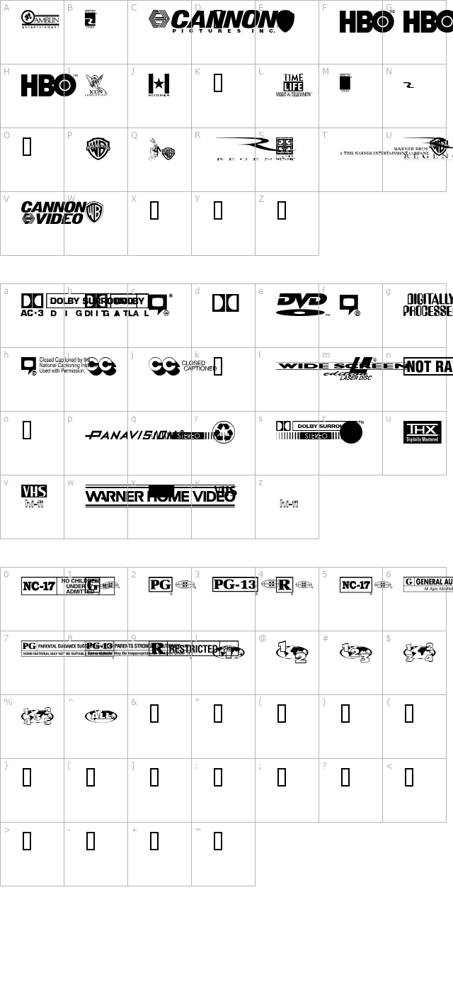 whv character map