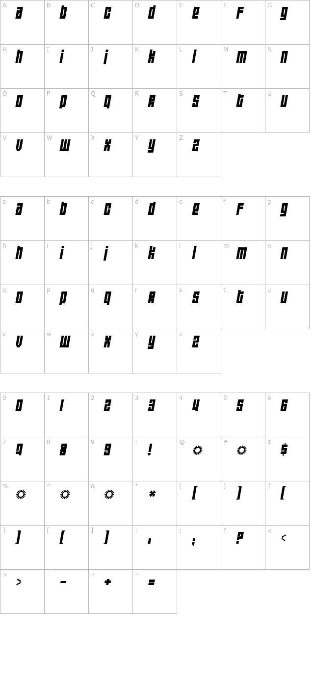 Wide awake Black character map