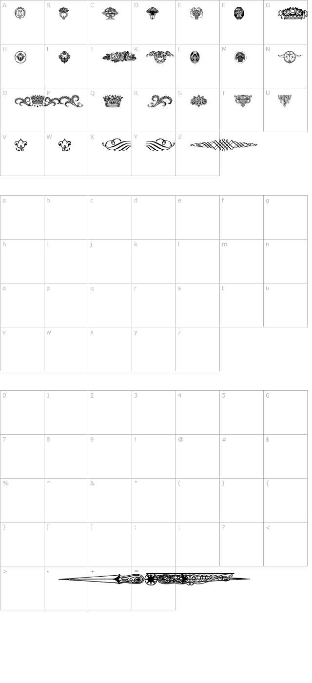 WieynkFrakturVignetten character map