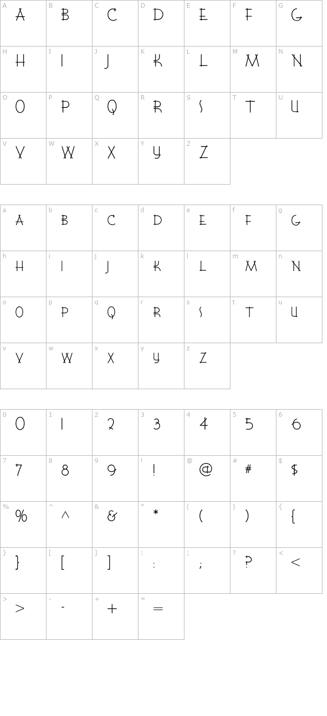 wigwamnf-light character map