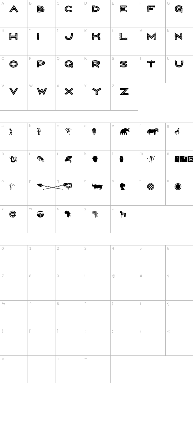 Wild Africa character map