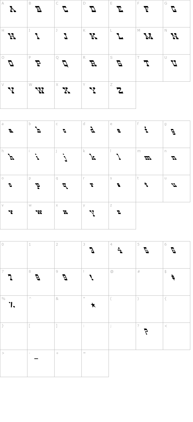 wild-west-normal-extreme-lefti character map