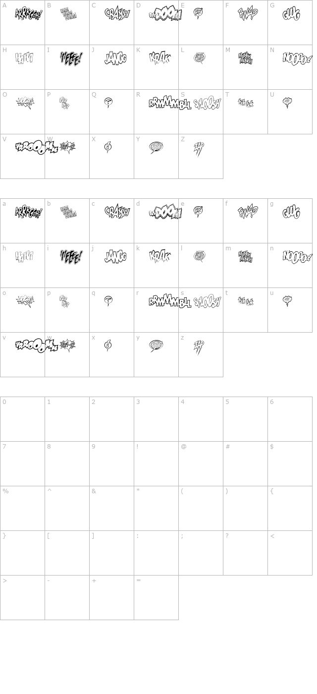 WildAndCrazySFX character map