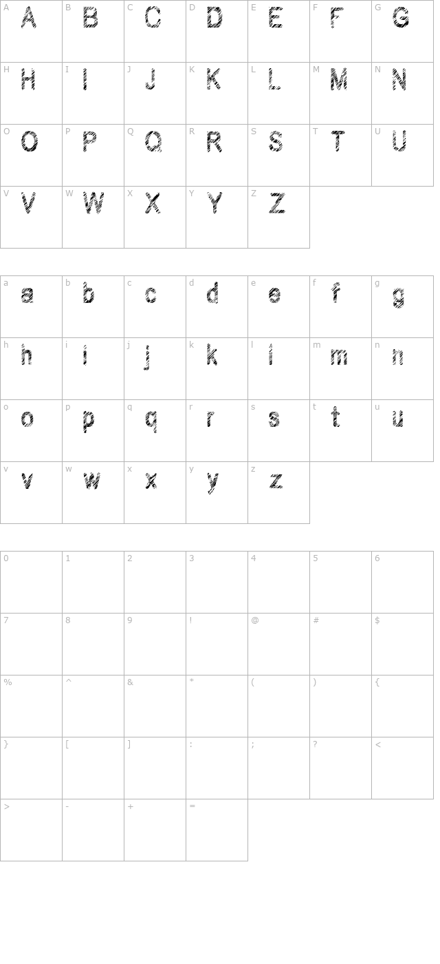 wilhomena character map