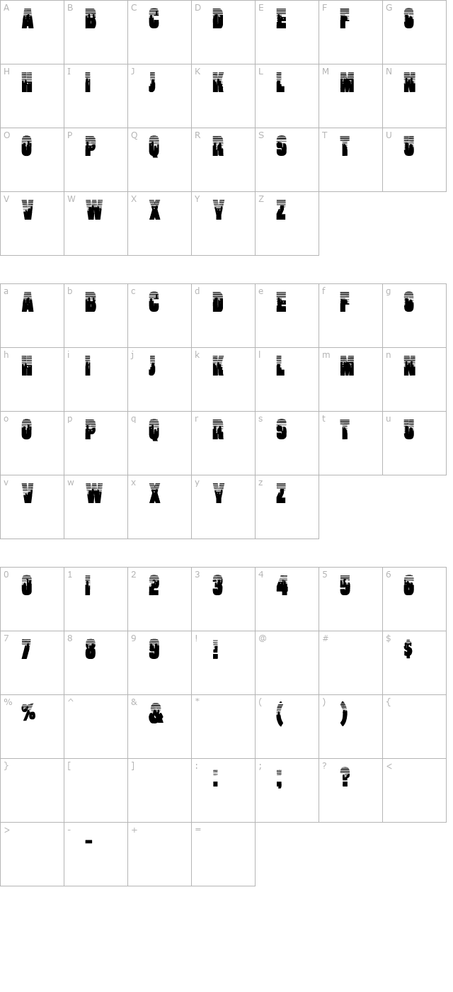 will-bold character map