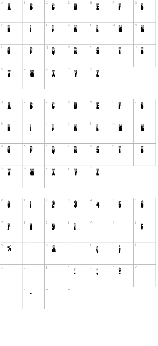 will-cn-bold character map