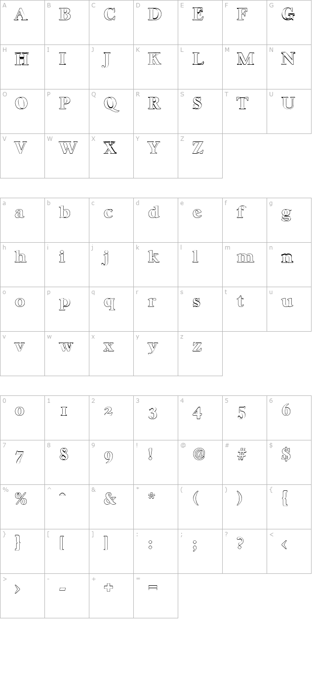 williambeckeroutline-extrabold character map