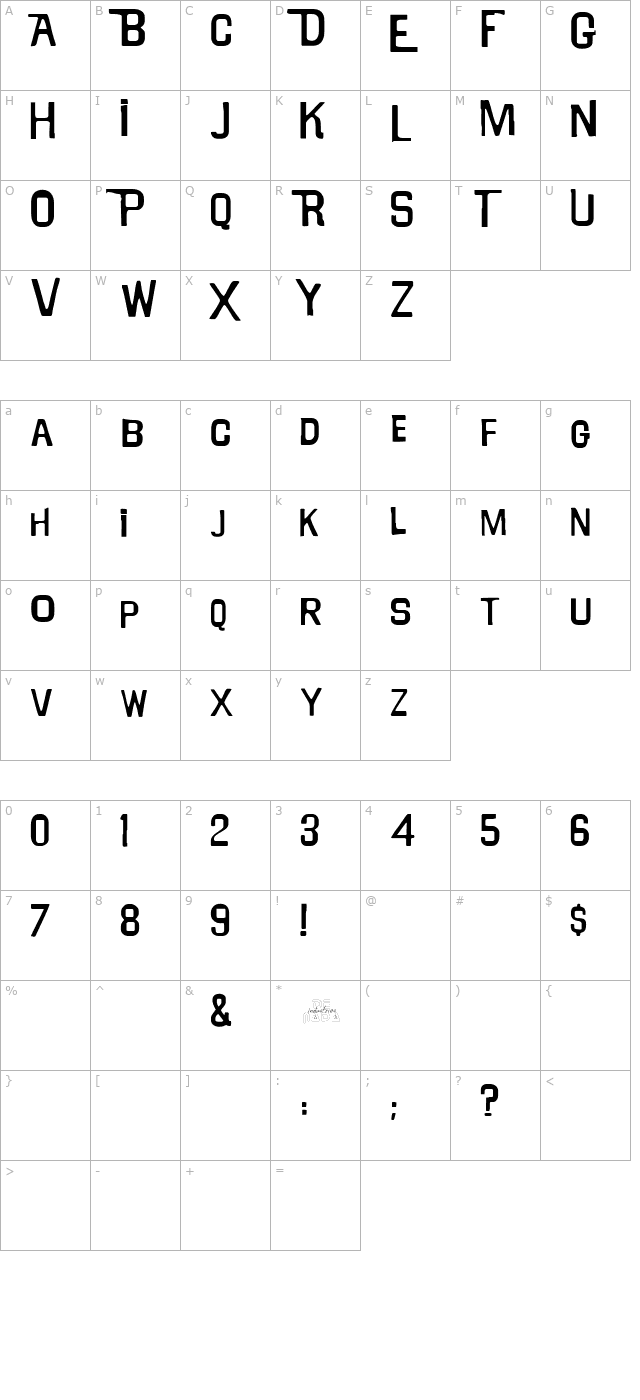 WillRobinson Regular character map