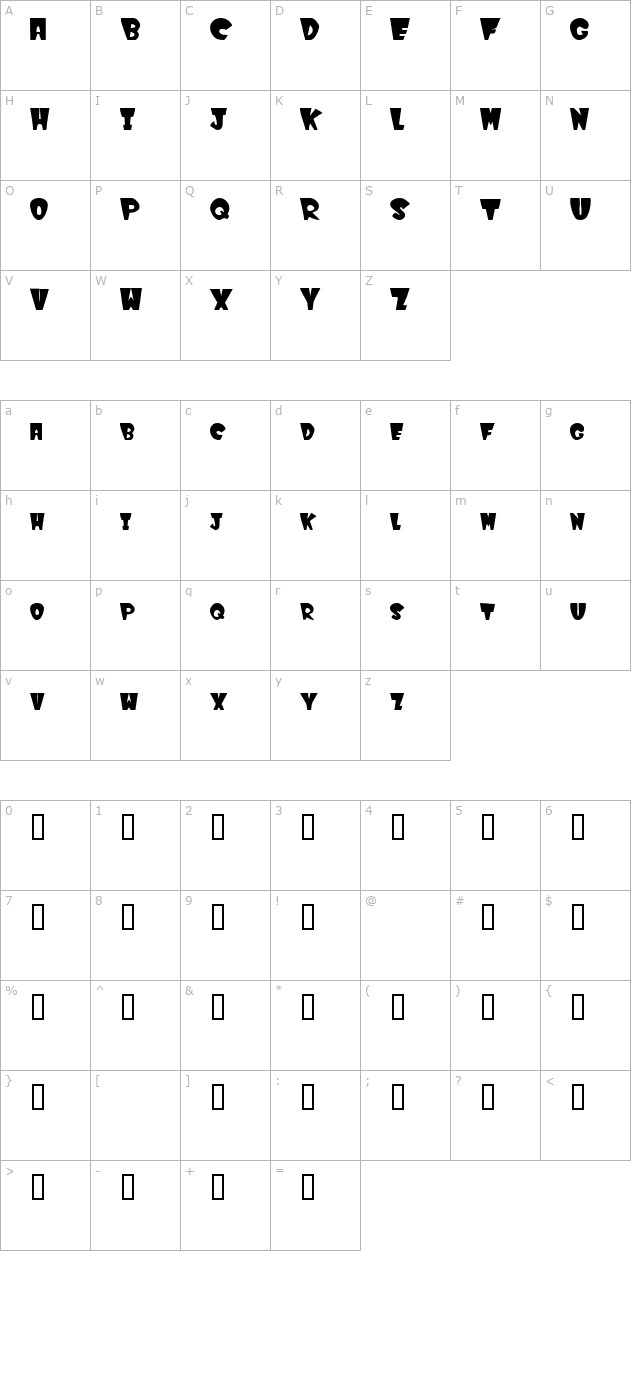 WinksFilled character map