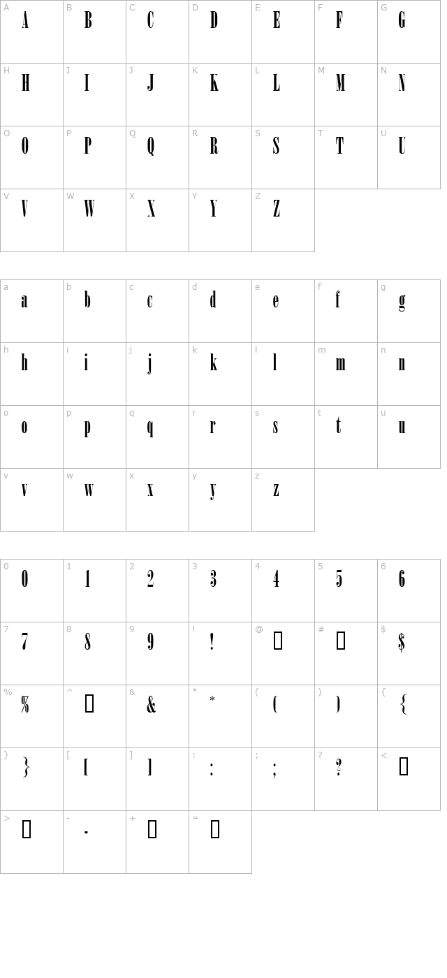 WinsomSSK character map