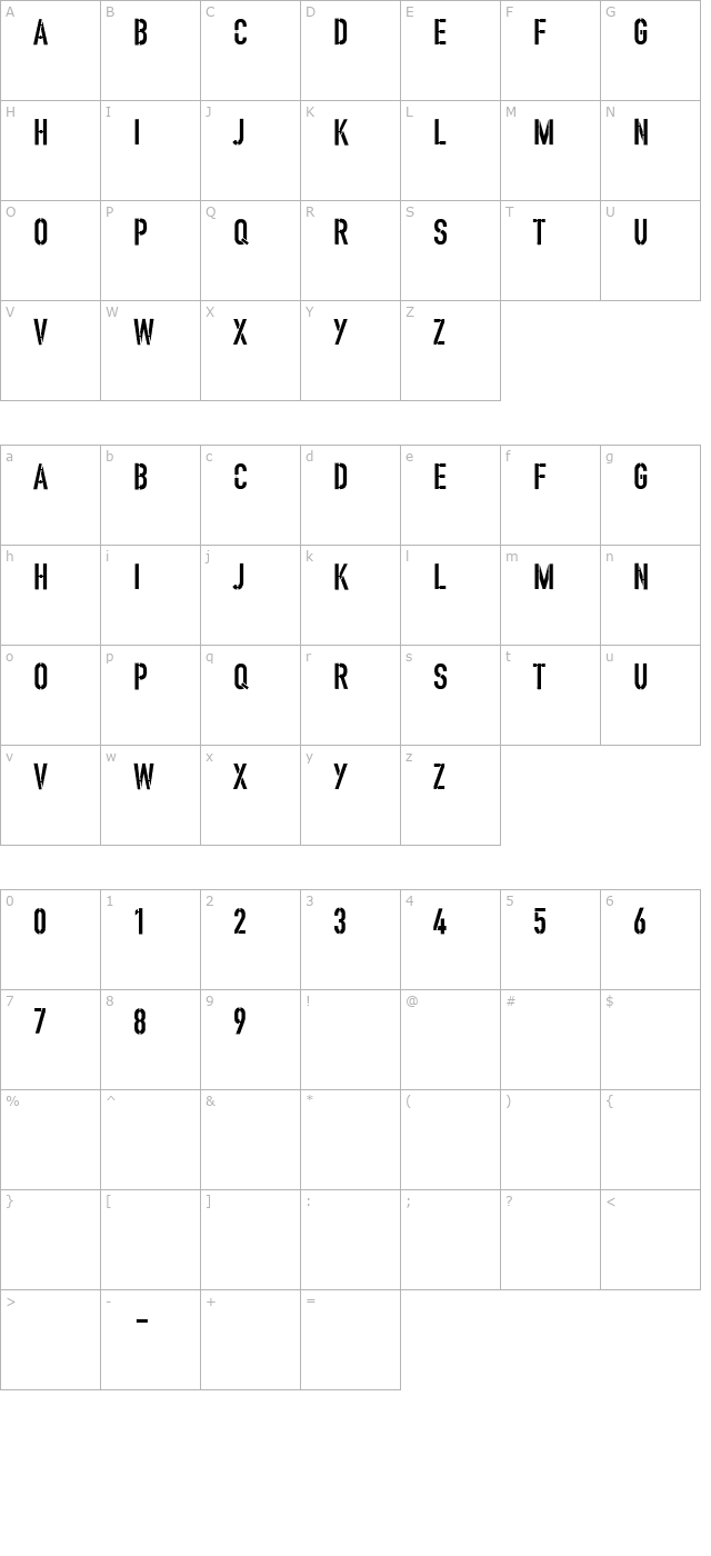 wire-andplanks character map