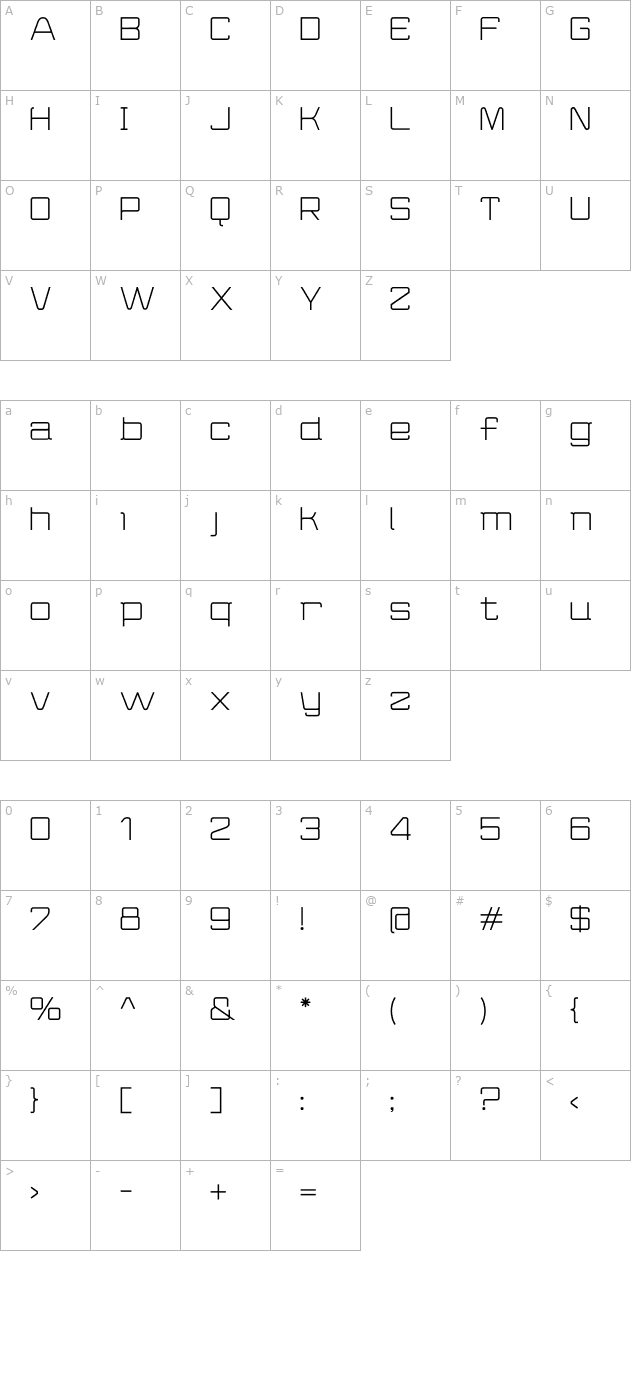 WiredRegular character map