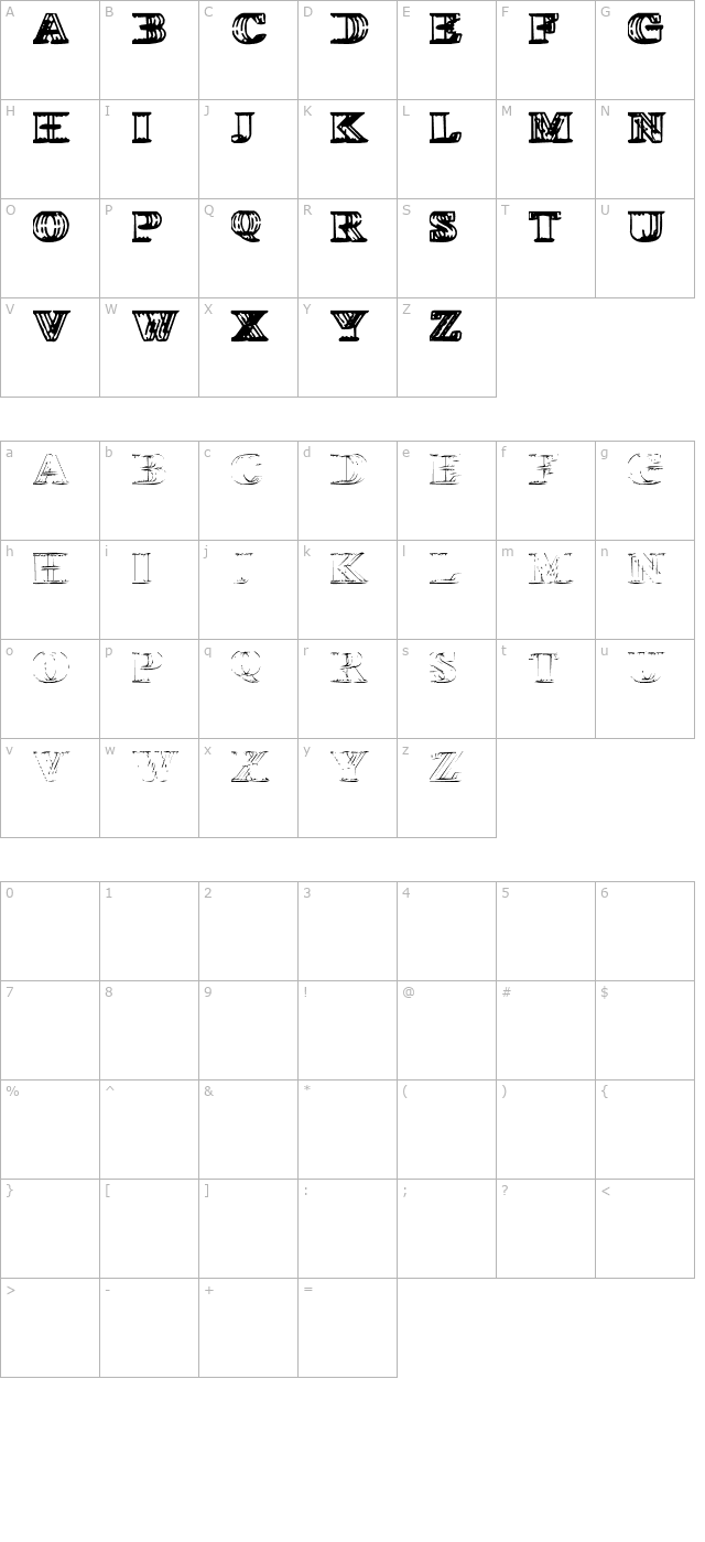 wireframe-davenport character map