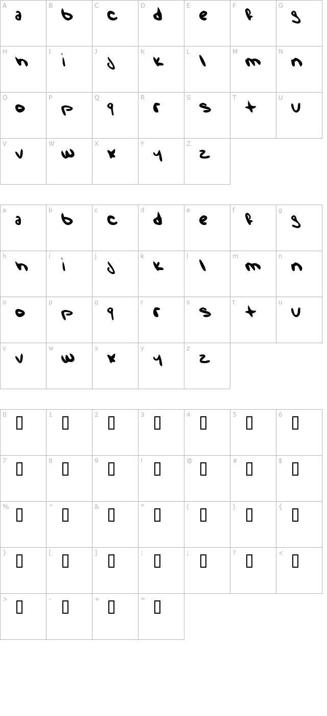 Wise Rabbit Says character map