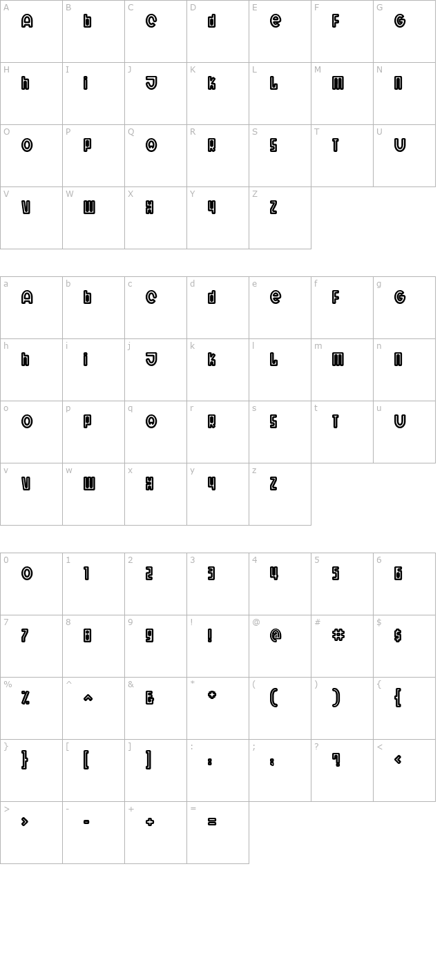 Wit Bold character map