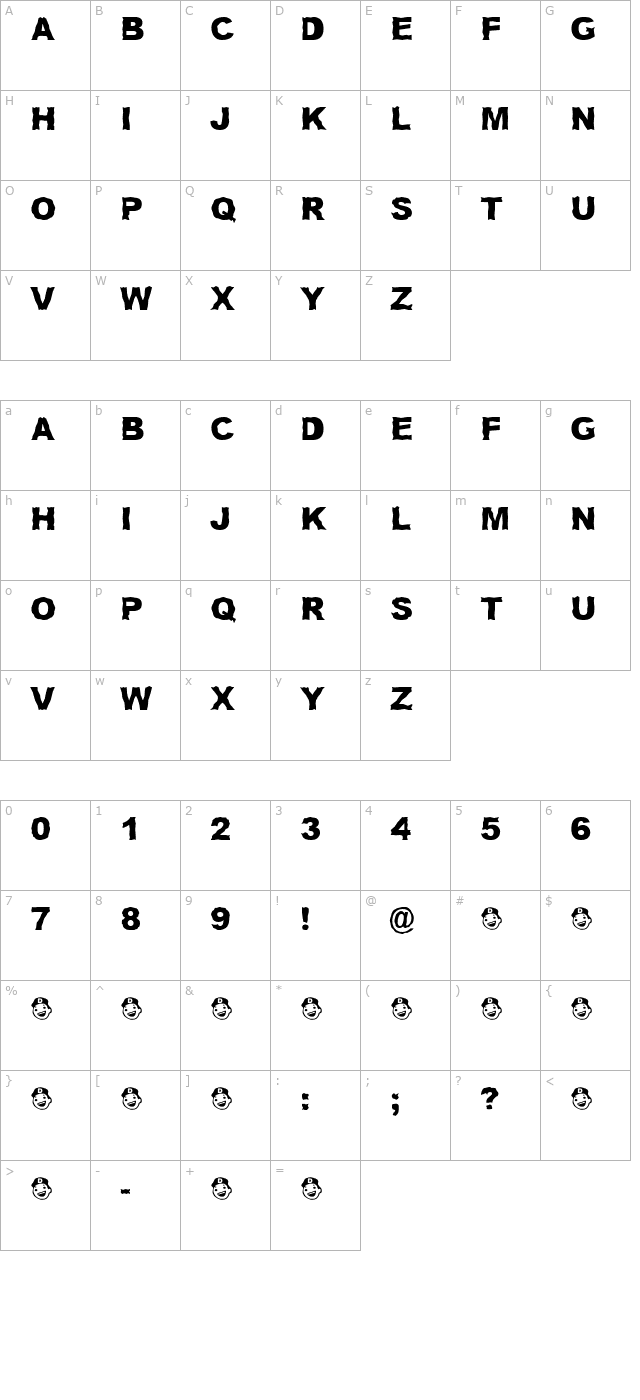 witness2hb character map