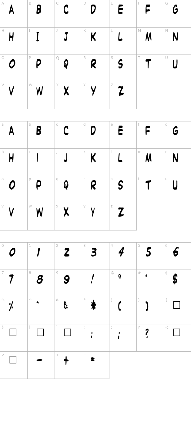 witzworx-regular character map