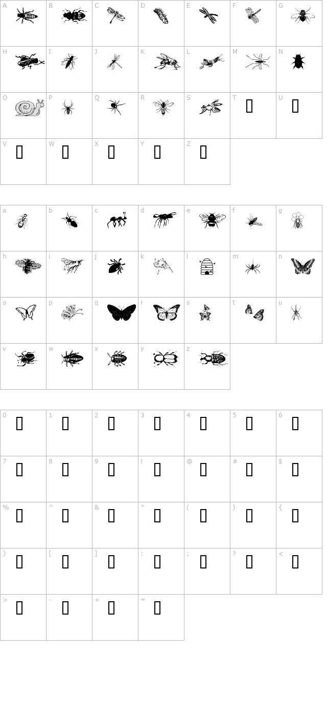 WM Insects character map