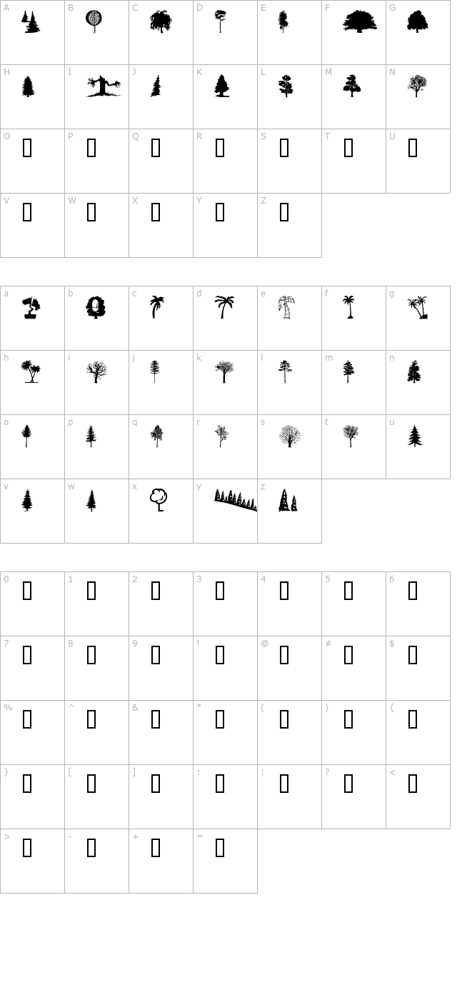 WM Trees 1 character map