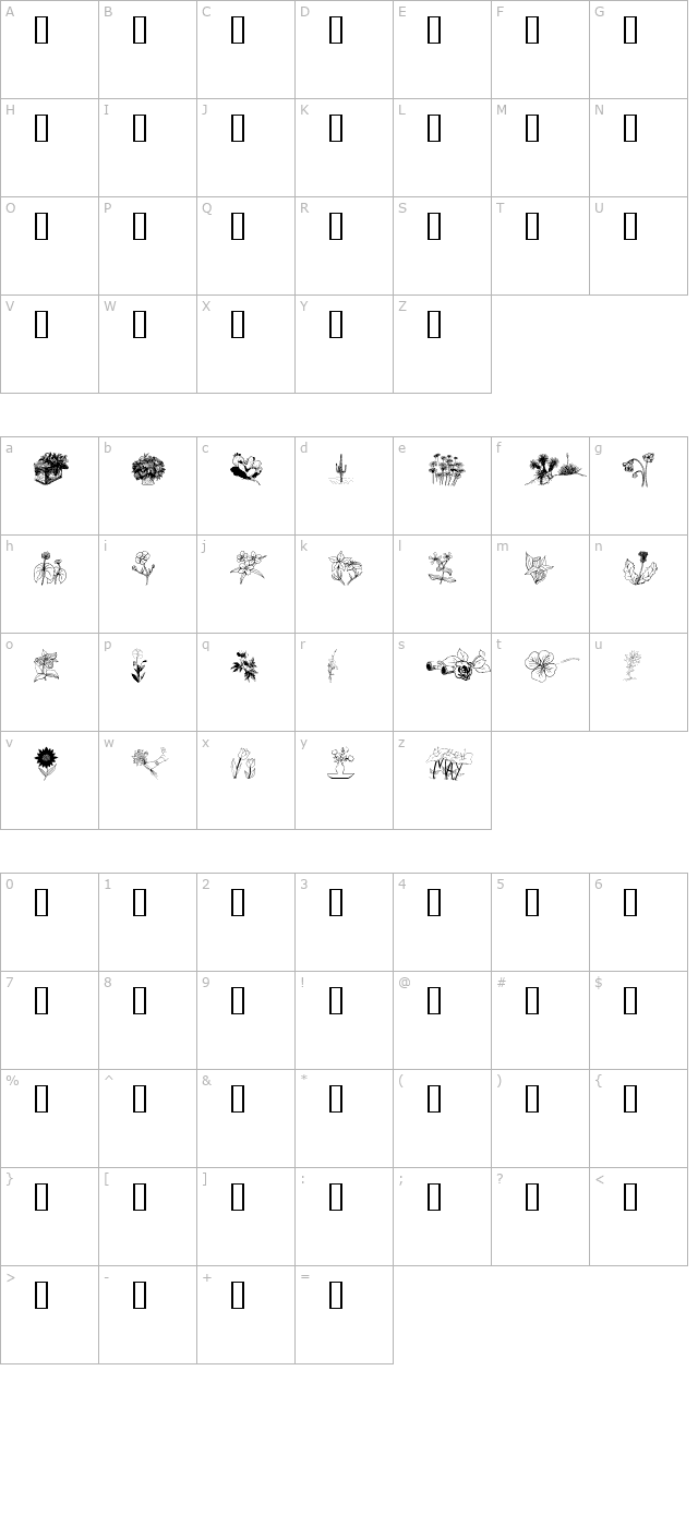 wmflowers2 character map