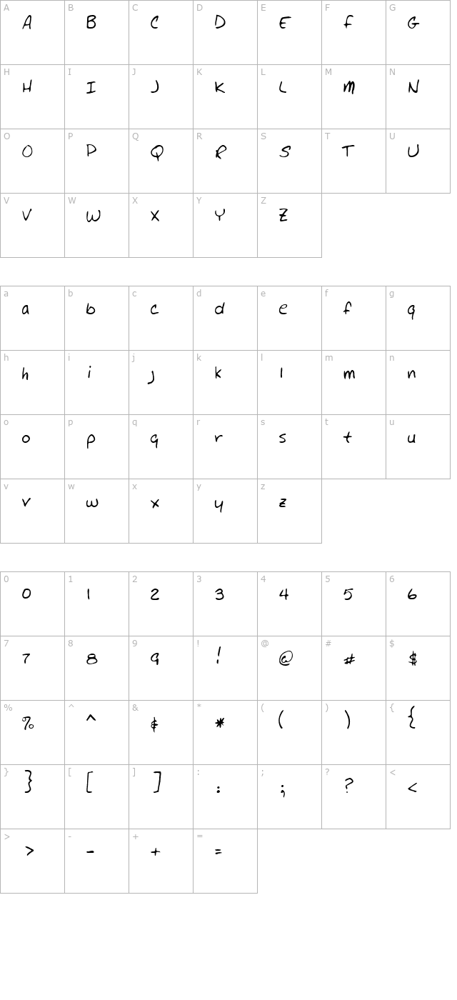 wolf-regular character map