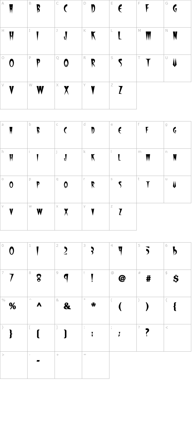 wolfgangcaps-bold character map