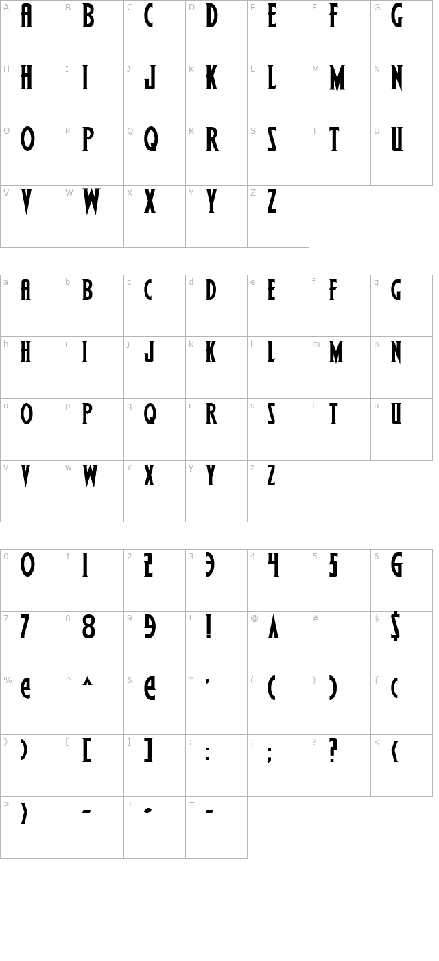 wolfs-bane-bold character map