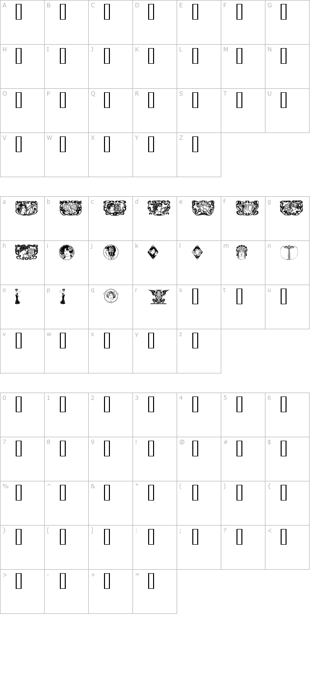 women character map