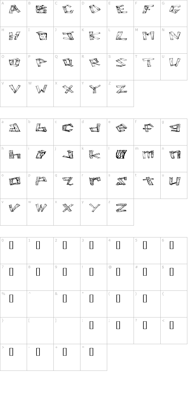 wood-2 character map