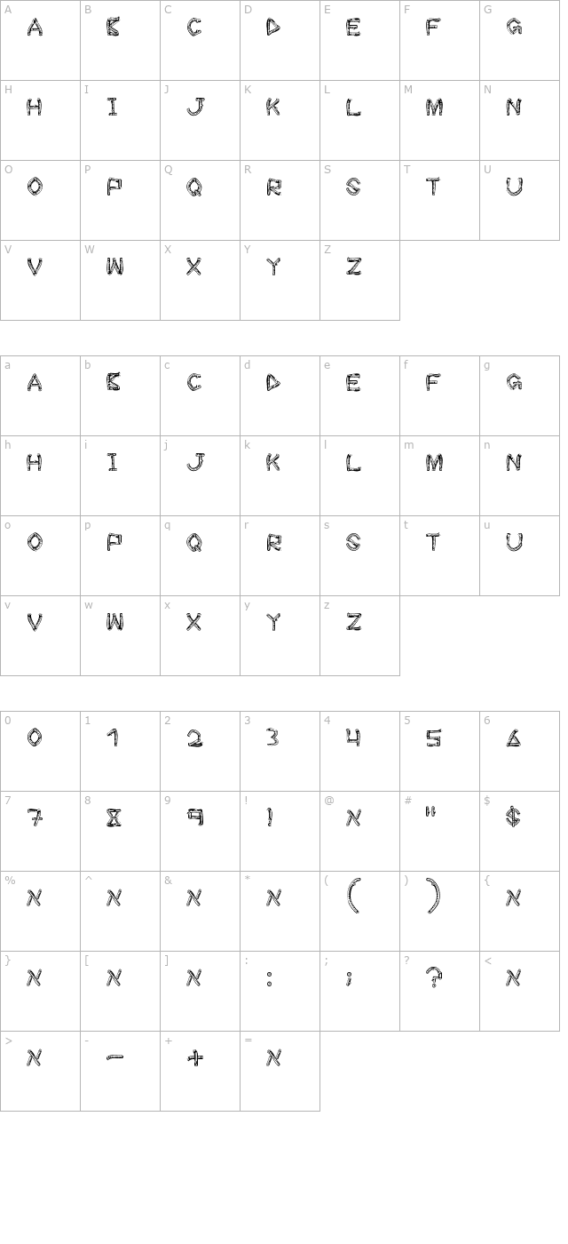 wood-sticks character map