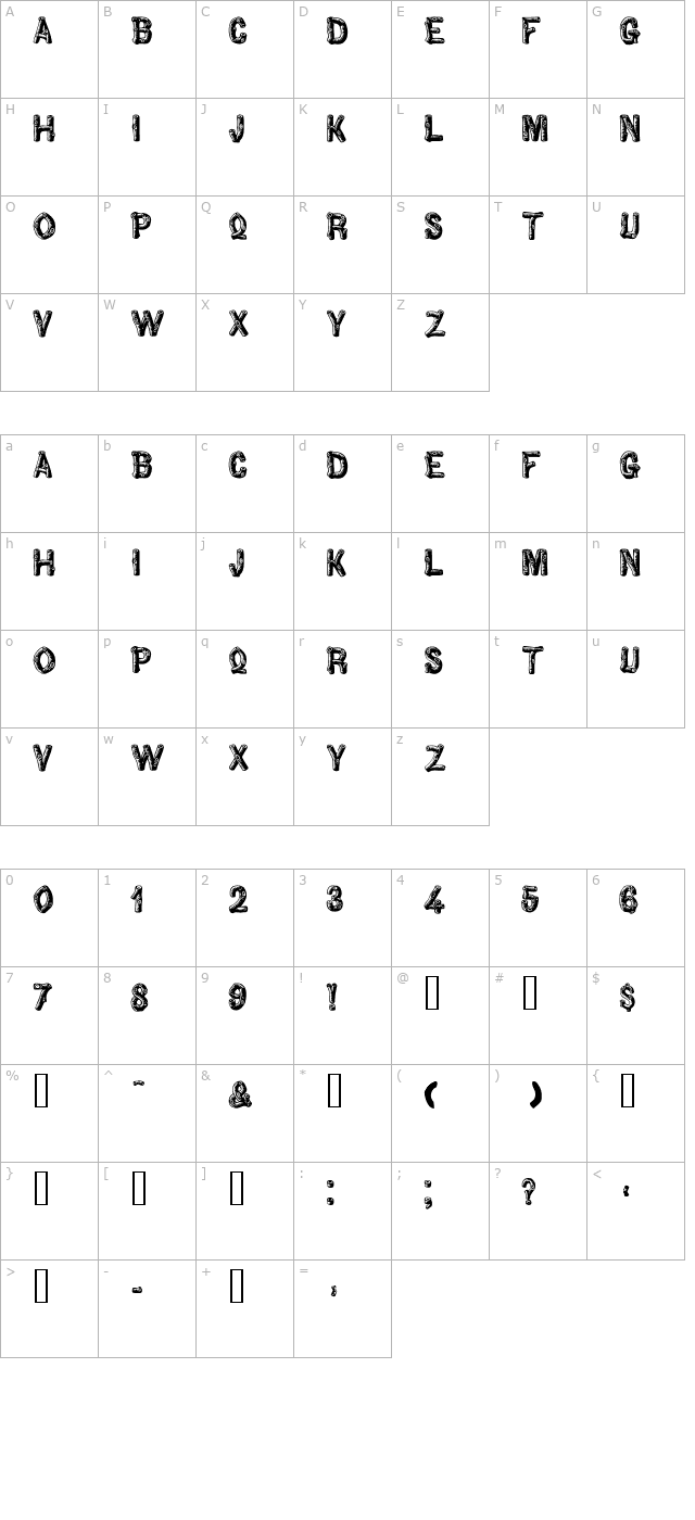 Woodbadge character map