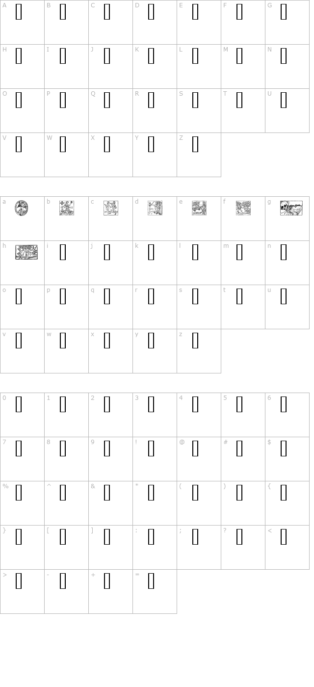 woodcut-2 character map